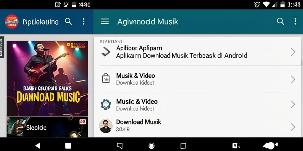Antarmuka 34R untuk Download Musik yang sederhana dan intuitif.