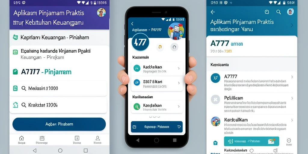 Tampilan antarmuka A7777 yang user-friendly dan fitur pinjaman yang mudah diakses.