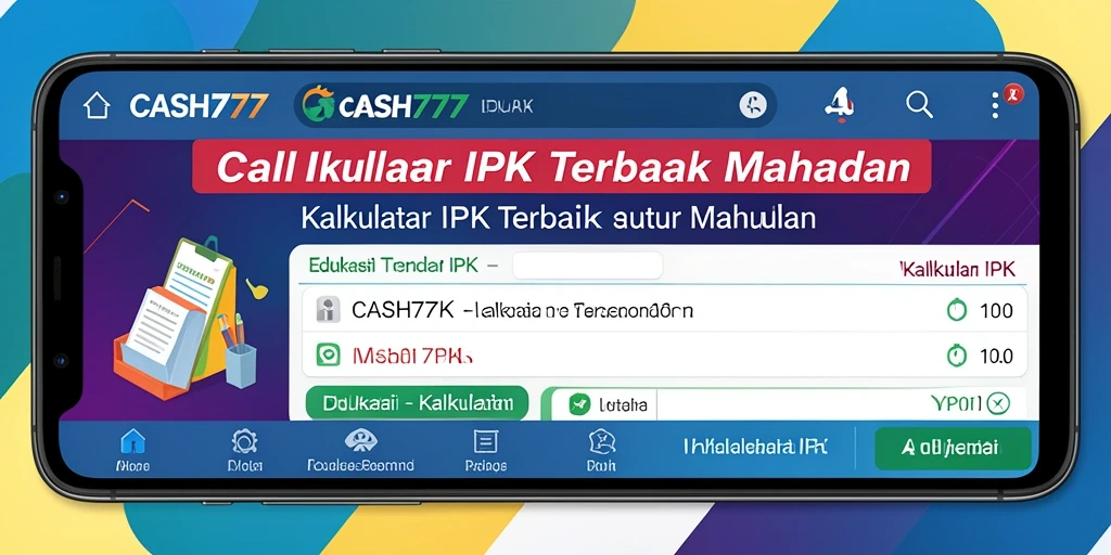 Tampilan antarmuka sederhana aplikasi Kalkulator IPK CASH777.