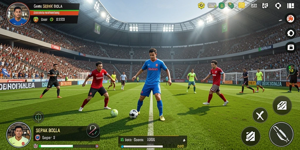 Antarmuka D06 yang menarik dan intuitif saat bermain Sepak Bola.