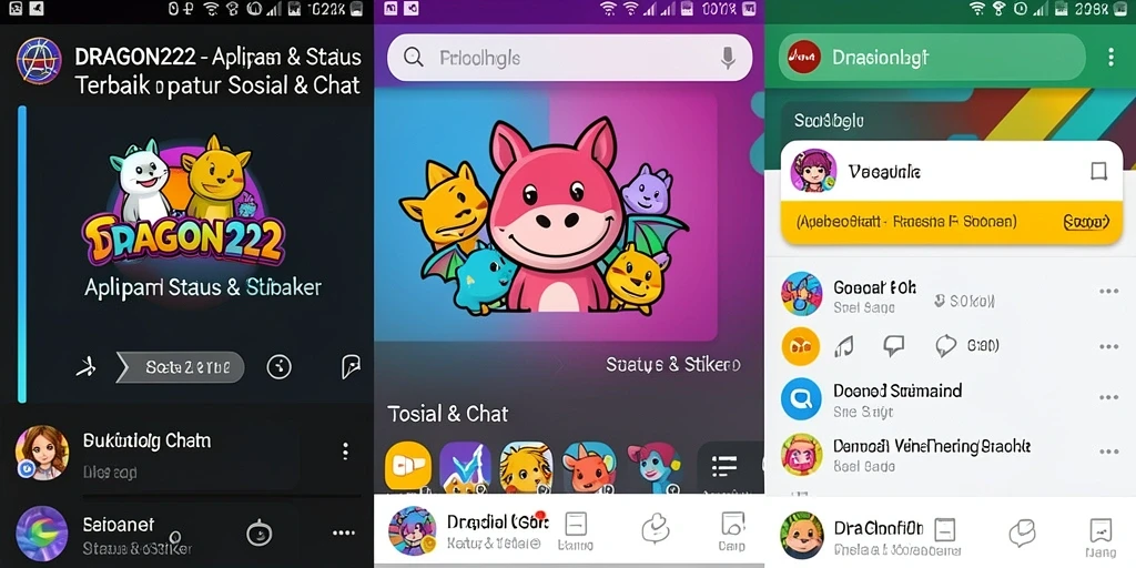 Tampilan antarmuka DRAGON222 dengan koleksi stiker yang menarik.