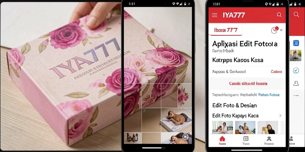 Antarmuka pengguna IYA777 yang sederhana dan modern untuk Edit Foto Kertas Kaca.