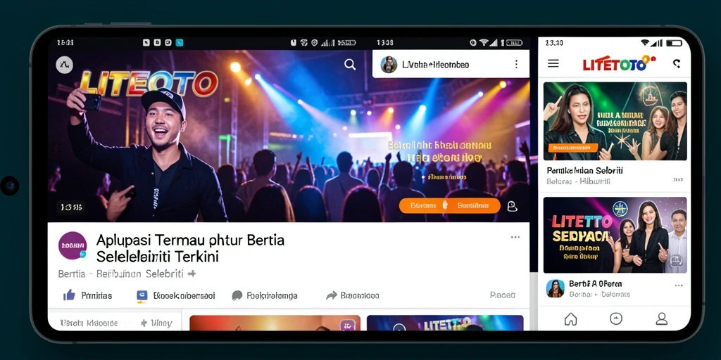 Screenshot antarmuka LITETOTO yang menampilkan berita selebriti terkini.
