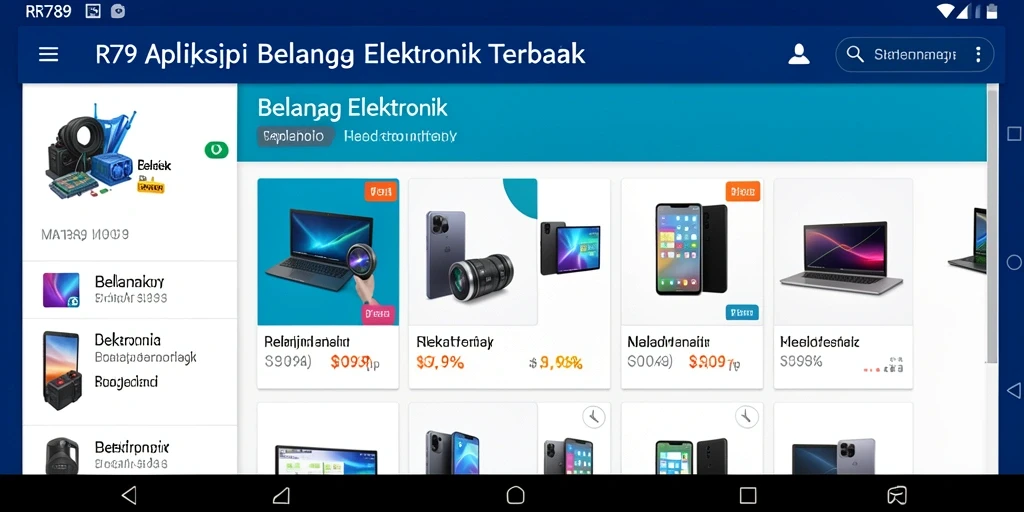 Antarmuka RR789 yang sederhana dan fungsional untuk belanja elektronik.