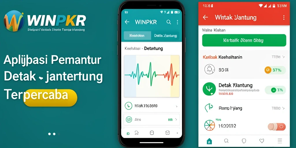 Tampilan utama WINPKR dengan fitur pemantauan detak jantung.