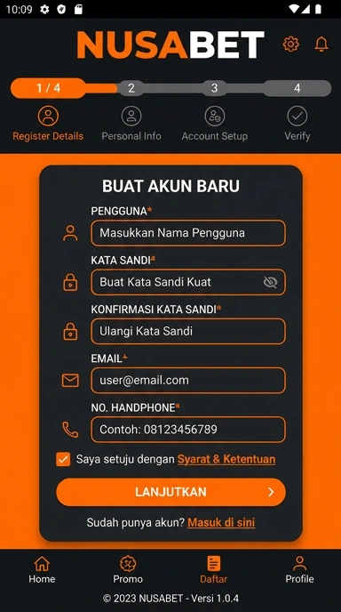 Cara Mudah Daftar Akun Nusabet untuk Pengguna Android